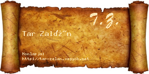 Tar Zalán névjegykártya